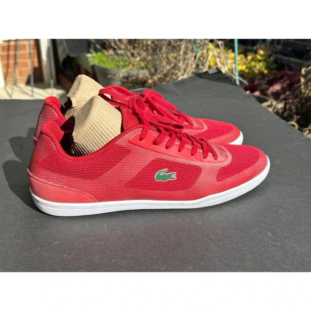 Lacoste Court Minimal‎ Sport Red Mesh Lace Up Sneakers Men's Size 11